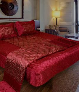 PRISHAA Satin Queen Sized Bedding Set