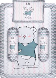 LOREM Grey 3 Pillows & Rectangle shape Teddy Bear Character Baby Bed 0-1 Year BB106 Baby bedding set Teddy Bear