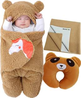 BRANDONN Cotton Baby Care Combo Gift Pack of Blanket, Pillow And Mat Pack of 3
