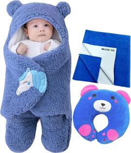 BRANDONN Cotton Baby Care Combo Gift Pack of Blanket, Pillow And Mat Pack of 3