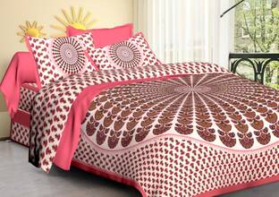 Elma Cotton Double Flat 151 TC Jaipuri Prints Bedsheet