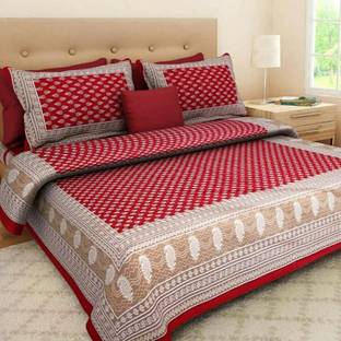 Diva Collection Cotton Double Flat 144 TC Jaipuri Prints Bedsheet