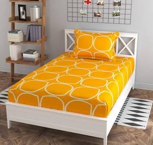 BUCKSHOP Microfiber Single Fitted (Elastic) 220 TC Floral Bedsheet