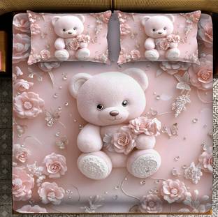 Woolpik Cotton Queen Flat 300 TC 3D Printed Bedsheet