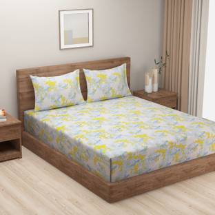 SWAYAM Microfiber Double Flat 144 TC Floral Bedsheet