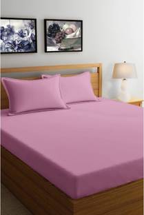 Krishnam Microfiber Double Flat 180 TC Solid Bedsheet