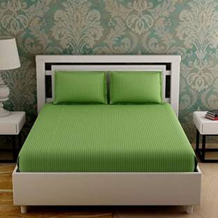 Tisha 250 TC Cotton Double Striped Flat Bedsheet