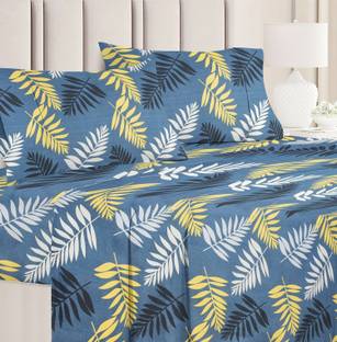 VAS COLLECTIONS 160 TC Cotton Double Floral Flat Bedsheet