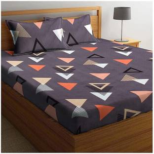 VAS COLLECTIONS 144 TC Microfiber Queen Abstract Flat Bedsheet