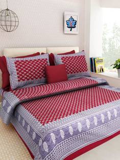 Suraaj Fashion 250 TC Cotton Double Floral Flat Bedsheet