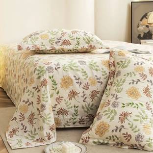Story@home Cotton King Flat 300 TC Floral Bedsheet