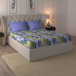 MYTRIDENT Cotton Queen Flat 144 TC Floral Bedsheet