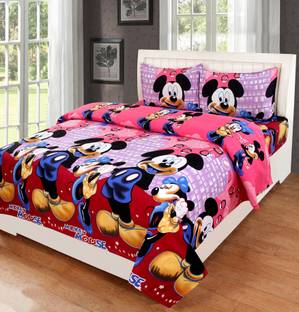 Home Pictures 120 TC Microfiber Double Cartoon Flat Bedsheet