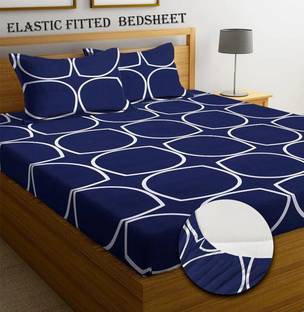 Goodrik Microfiber Double Fitted (Elastic) 210 TC Floral Bedsheet