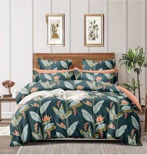 CLOVIS KRAFTS Microfiber King Fitted (Elastic) 240 TC Floral Bedsheet
