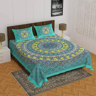 The Hobby Bounty Cotton King Flat 110 TC Printed Bedsheet