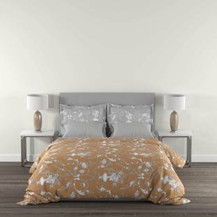MYTRIDENT Cotton Queen Flat 144 TC Geometric Bedsheet