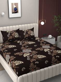 BROMWICK 300 TC Microfiber Double 3D Printed Flat Bedsheet