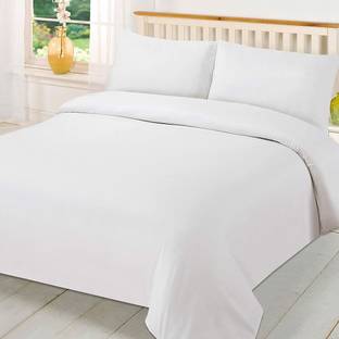 Flipkart SmartBuy 185 TC Polycotton Double Solid Flat Bedsheet