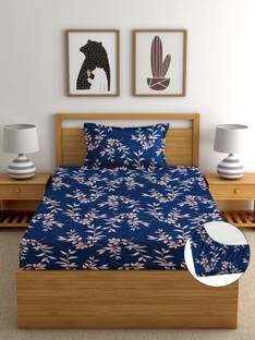 EXFAB Cotton Single Fitted (Elastic) 244 TC Printed Bedsheet