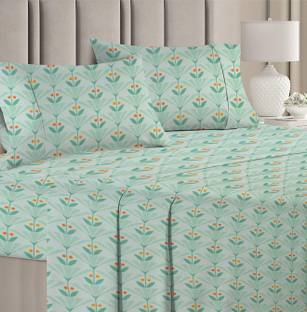 VAS COLLECTIONS 180 TC Cotton Double Floral Flat Bedsheet