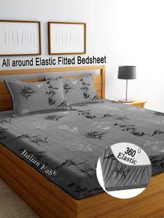Italian Fab 250 TC Cotton King Floral Fitted (Elastic) Bedsheet