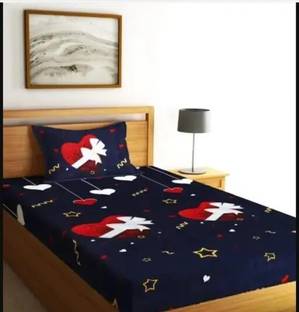 Decorum Polycotton Single Flat 180 TC 3D Printed Bedsheet
