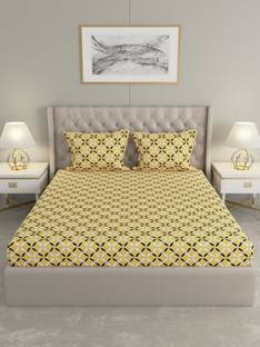 Raymond Home 100 TC Microfiber Double Geometric Flat Bedsheet