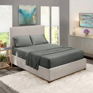 BEVI 300 TC Microfiber Double Solid Flat Bedsheet