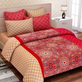 SEJ BY NISHA GUPTA 180 TC Cotton Double Floral Flat Bedsheet