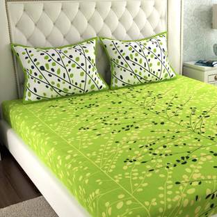 Leo Creation 144 TC Cotton Double Jaipuri Prints Flat Bedsheet