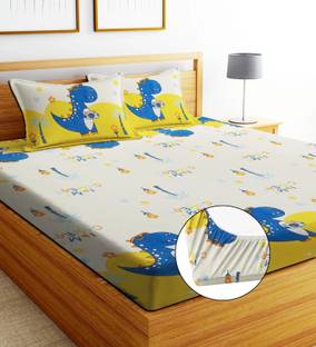 EXFAB 244 TC Cotton King Cartoon Fitted (Elastic) Bedsheet