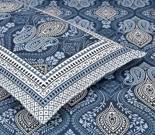 urban jaipur 300 TC Cotton Double Geometric Flat Bedsheet
