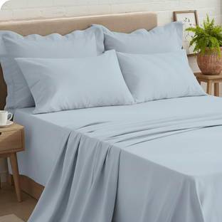 URBANNEST Cotton Double Flat 300 TC Solid Bedsheet