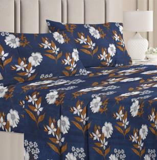 VAS COLLECTIONS Cotton Double Flat 160 TC Floral Bedsheet
