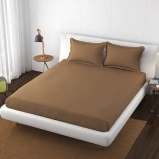 TURIYA 180 TC Microfiber Double Solid Flat Bedsheet