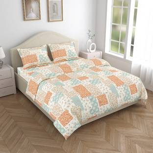 haus & kinder Cotton Double Flat 144 TC Floral Bedsheet