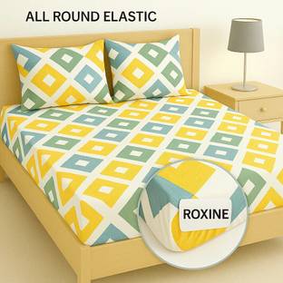 Rumps Cotton, Microfiber King Fitted (Elastic) 350 TC Floral Bedsheet