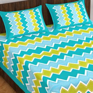 EarlyMart Cotton Double Flat 144 TC Geometric Bedsheet