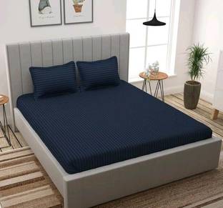 CLOVIS KRAFTS 300 TC Satin King Solid Fitted (Elastic) Bedsheet