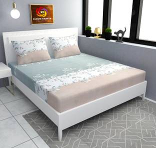 CLOVIS KRAFTS Microfiber King Fitted (Elastic) 240 TC Printed Bedsheet