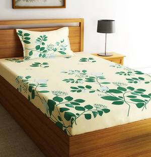 Fashion String 144 TC Microfiber Single Floral Flat Bedsheet