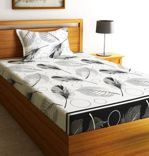 Fashion String 144 TC Microfiber Single Printed Flat Bedsheet