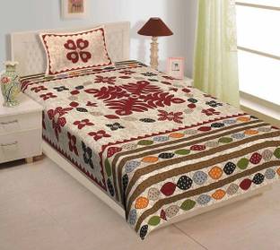 Rajasthani Traditional Cotton Single Flat 300 TC Jaipuri Prints Bedsheet