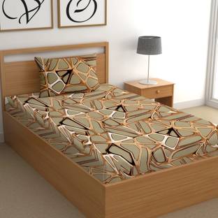 CG Homes 180 TC Cotton Single Printed Flat Bedsheet