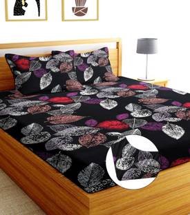 Moonroof Cotton King Fitted (Elastic) 255 TC Printed Bedsheet