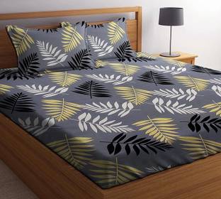 DBRUNO 144 TC Microfiber King Floral Flat Bedsheet
