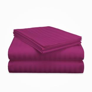 UpLoom 150 TC Microfiber Double Striped Flat Bedsheet