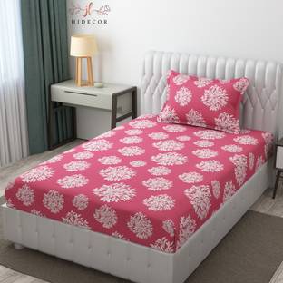 HIDECOR 280 TC Microfiber Single Floral Flat Bedsheet