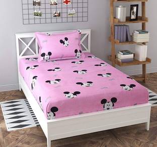 LA MANTTA Polycotton Single Flat 140 TC Cartoon Bedsheet
